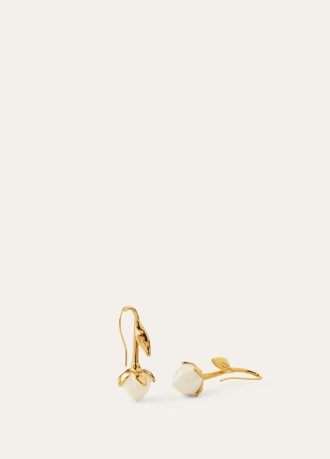 Linen Flower Bud Earrings